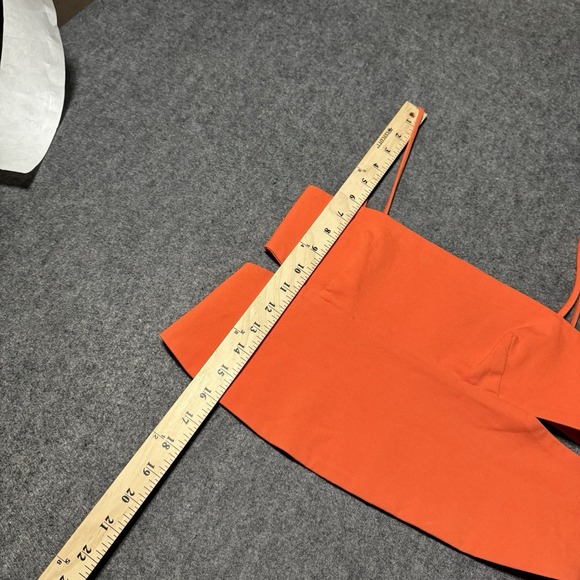 Zara Side Cut Out Crop Top Cami Tank Size S Orange Preppy Boho City Festival - Picture 6 of 6